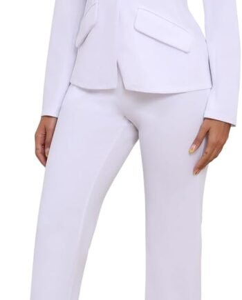 Women's Business 2 Piece Blazer Sets Casual Long Sleeve Open Front Blazer Jackets and Pencil Pant Suits