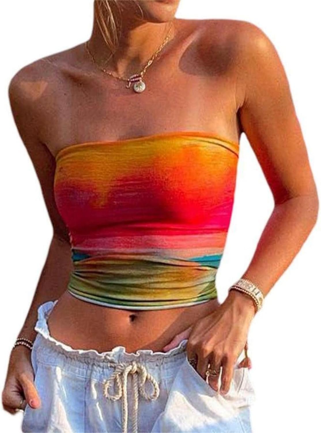 Women Tube Top Sexy Cami Tops Going Out Summer Outfits