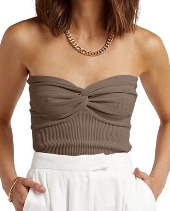 Womens Tube Tops Summer Outfits 2025 Casual Beach Vacation Clothes Sweaters Strapless Sleeveless Tank Tops